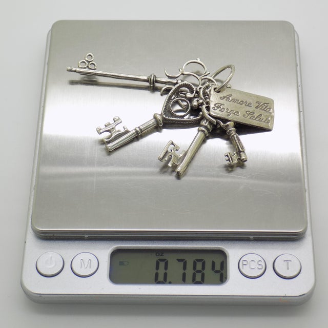 Vintage Italian Handmade Genuine Silver Bunch of Keys Figurine, 1980s For Sale - Image 14 of 16