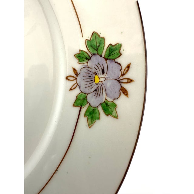 Vintage 1940's Hand Painted Floral Plates, Trico Nagoya Japan- Set
