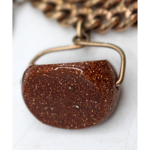 Gold Circa 1920s Gold Watch Fob Charm Bracelet For Sale - Image 8 of 11