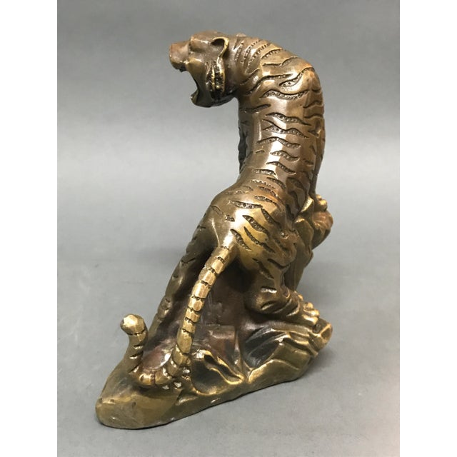 Hollywood Regency Chinese Bronze Lucky Charm Tiger For Sale - Image 3 of 8