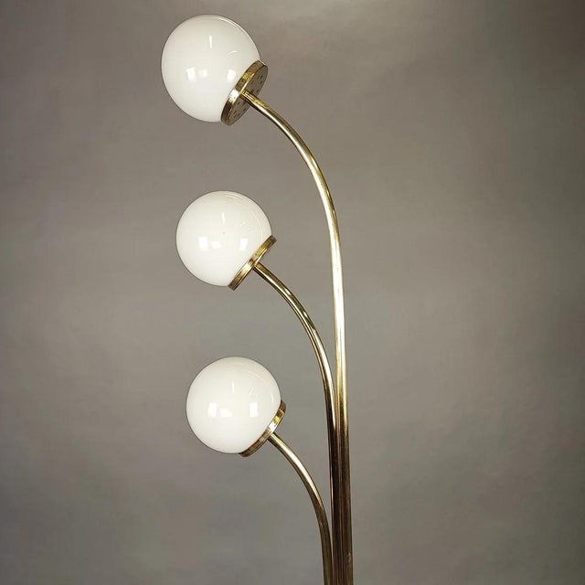 Brass Floor Lamp with 3 Light Points, 1970s For Sale - Image 3 of 12