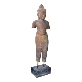 Khmer Stone Carved Male Deity, Style of the Baphoun For Sale