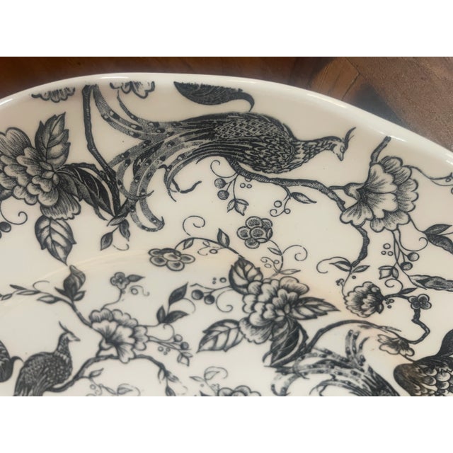 Vintage Ravensdale Pottery Staffordshire “Exotic Bird Black” Platter