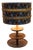 Vintage Table Lamp with Tiered Base in Walnut and Shade, 1990s For Sale
