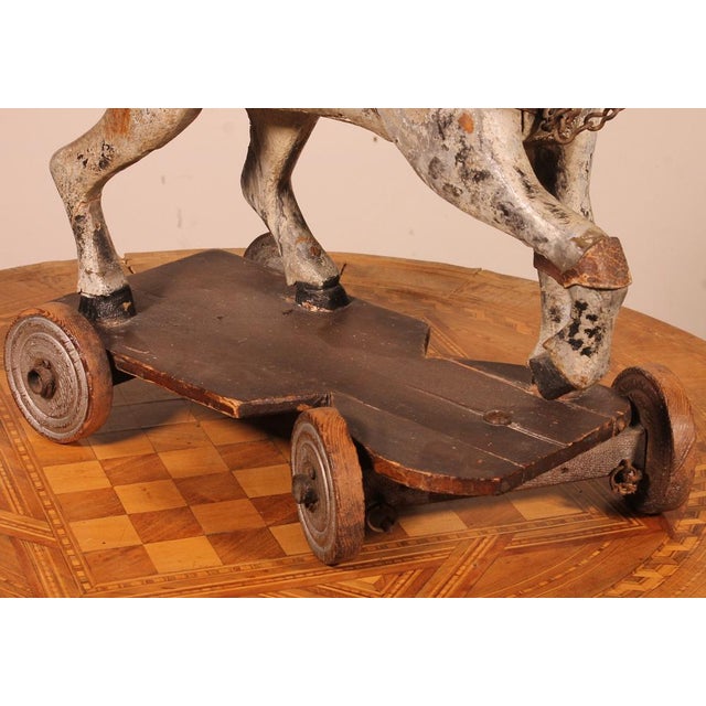 19th Century Polychrome Wooden Horse For Sale - Image 10 of 12