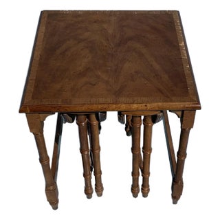 1970s Fruitwood Nesting Side Tables - Set of 3 For Sale