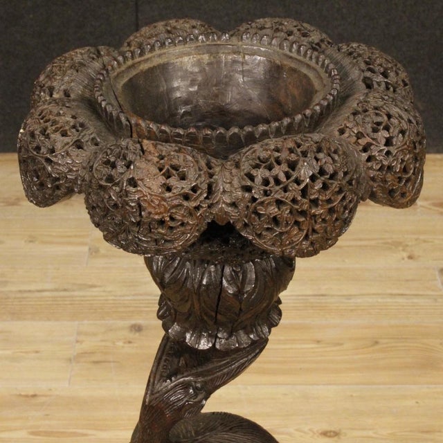 20th Century Chinese Vase Holder in Exotic Wood, 1970s For Sale - Image 12 of 13