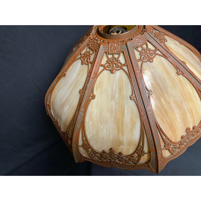 Circa 1920’s Edward Miller Glass Panel Lamp For Sale - Image 4 of 12