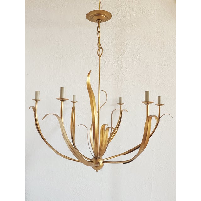 2020s Currey & Company Menefee Gilt Wrought Chandelier For Sale - Image 5 of 16