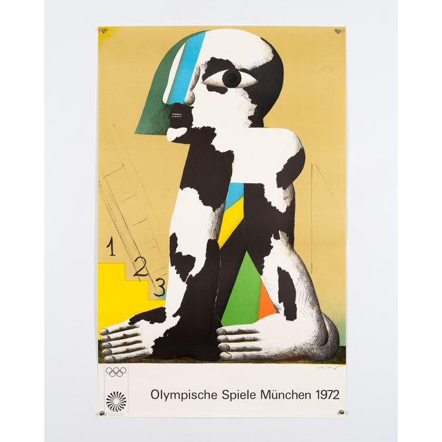 Munich Olympics Lithograph Poster by Horst Antes, 1972 For Sale - Image 3 of 9