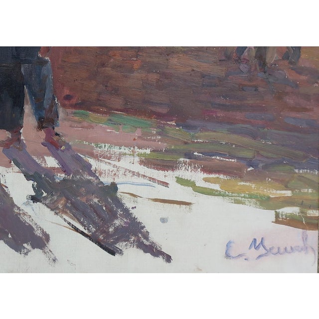 Soviet Family Oil Painting, Socialist Realism, Ukrainian Art, 1970 46-65 For Sale - Image 6 of 6