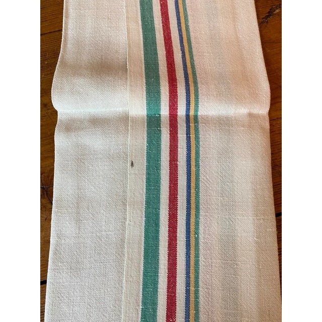 Mid 20th Century Vintage Linen Multi-Color Striped Tea Towels- Set of 4 For Sale - Image 5 of 5