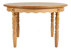 Danish Round Extendable Dining Table in Oak in the style of Henning Kjærnulf, 1970s