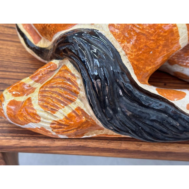 Large Italian Majolica Terracotta Glazed Giraffe For Sale - Image 11 of 12