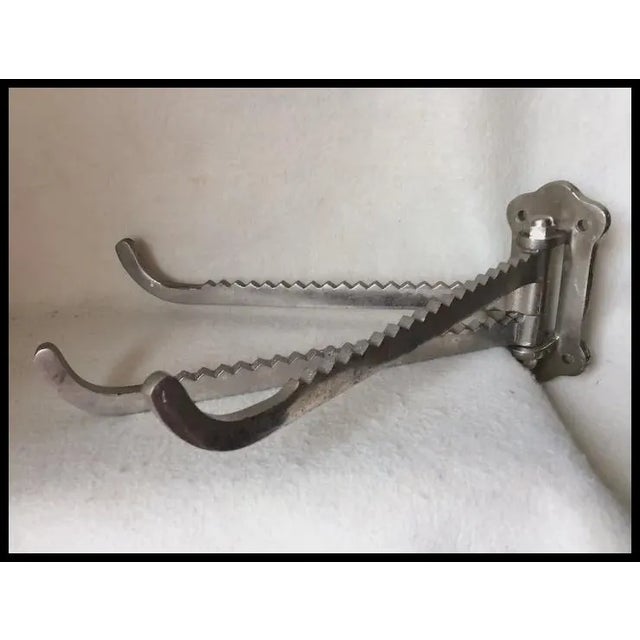 Antique Industrial Nickel Plate Brass Hooks, Architectural, Hardware For Sale - Image 4 of 6