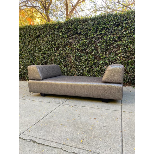 Wood Vintage West Elm Custom Upholstered Daybed Sofa For Sale - Image 7 of 9