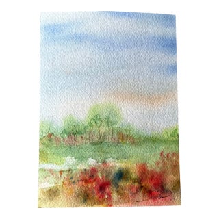 “Untamed” Signed Original Watercolor Landscape by Nancy Smith For Sale