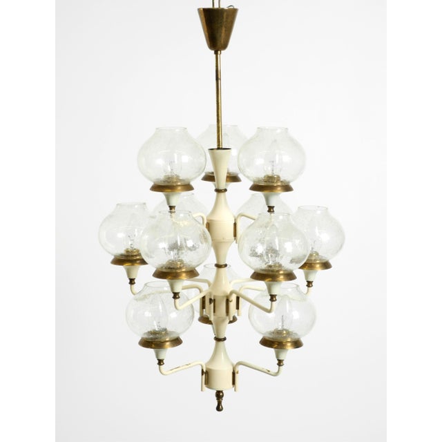 Large Brass and Glass Tulip Hanging Lamp by Hans Agne Jakobsson, 1960s For Sale - Image 6 of 18