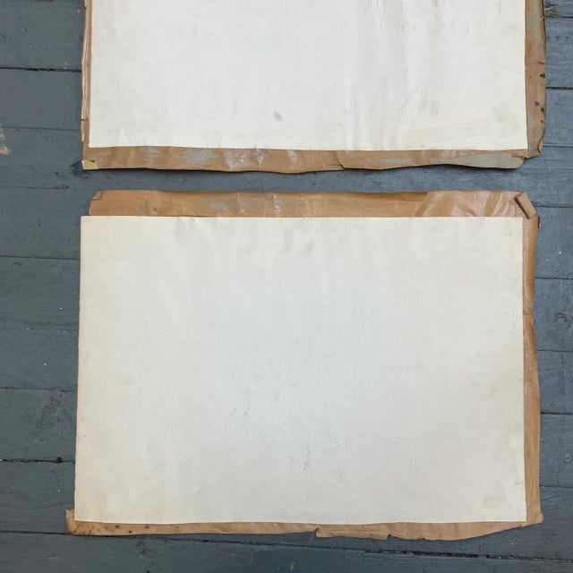 1970s 1970s 2 Vintage Expressionist Watercolor Fishing Village Paintings Set of Two For Sale - Image 5 of 6