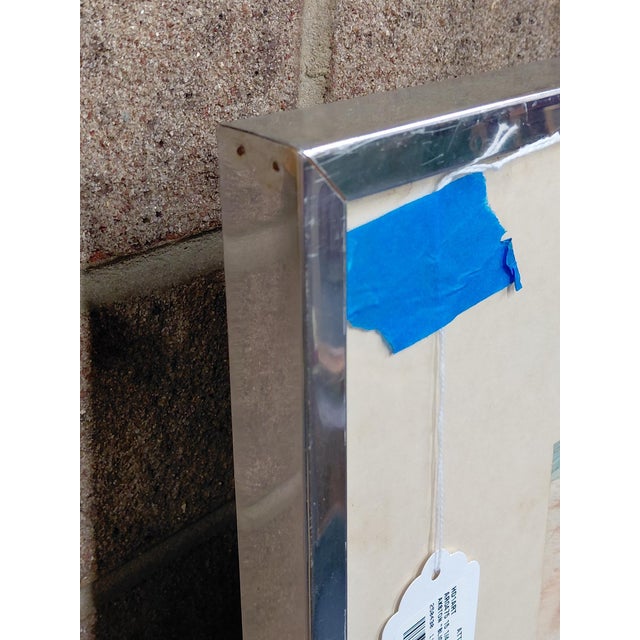 Framed Signed J. Akston "Untitled, 1973" Mixed Media Artwork For Sale - Image 10 of 11