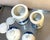 Ceramic Blue/White Hand-Painted Asian Ceramic Canisters Set of Two For Sale - Image 7 of 7
