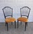 Absolutely LOVELY pair of vintage mid century petite Italian chiavari chairs with curved back. Satin black finish is in...