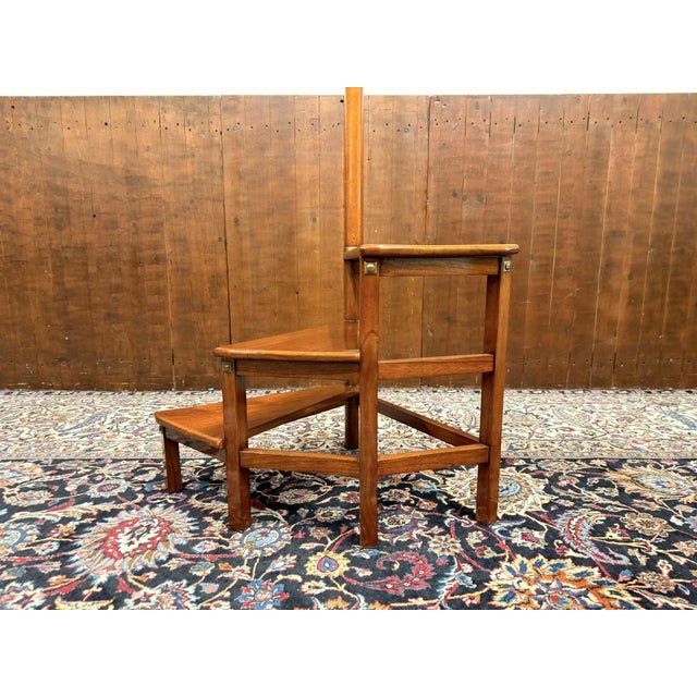 Brown English Library Staircase from Globe Wernicke For Sale - Image 8 of 11