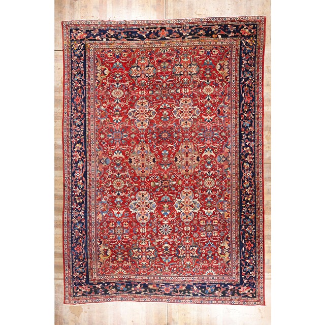 Late 19th Century Persian Mahal Rug, 14'01 X 19'08 For Sale - Image 10 of 10