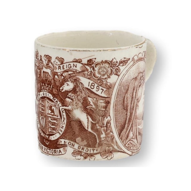 Victorian 1897 Queen Victoria Diamond Jubilee Mug For Sale - Image 3 of 6
