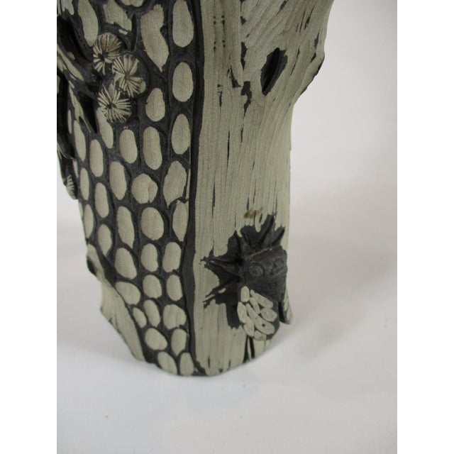 Mid 20th Century Segment Mud Clay Teapot China Yixing Zisha Style Pottery Handmade Tree Trunk Bug For Sale - Image 12 of 12