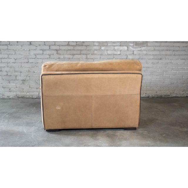 Roche Bobois for Tre Erre S.p.A. Buffalo Camel Leather Club Chair For Sale - Image 11 of 13