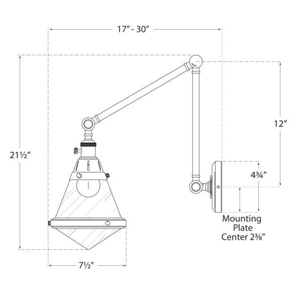 Modern Thomas O'Brien for Visual Comfort Signature Gale Library Wall Light in Bronze with White Glass For Sale - Image 3 of 3