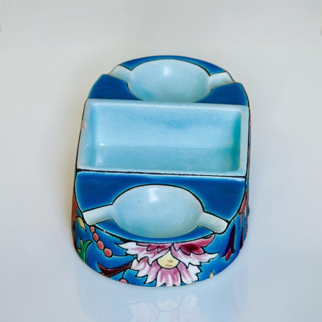 Art Deco French Ashtray in Longwy Enamels, 1925 For Sale - Image 3 of 9