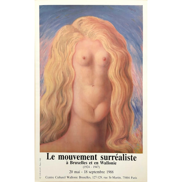 René Magritte (1898 - 1967) Le Viol (The Rape) Original poster for the exhibition "Le mouvement surréaliste à Bruxelles et...