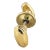 Late 20th Century Modern Polished Brass Oval Door Knob Set With Rosette For Sale