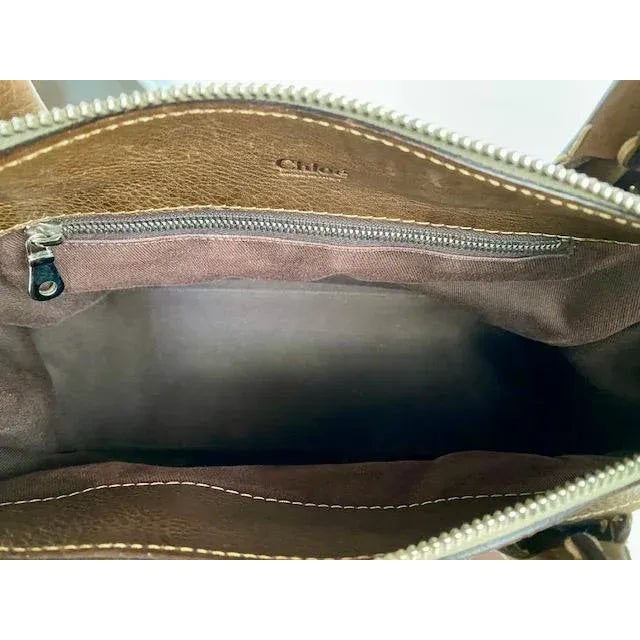 Taupe Vintage Chloé Edith Top Handle Satchel Handbag, Phoebe Philo Edition, Medium Brown/Taupe, Made in Italy For Sale - Image 8 of 12
