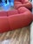 A wonderful Steve Chase designed modern sofa done in a red chenille ,faded. Biography: His work has won numerous design...