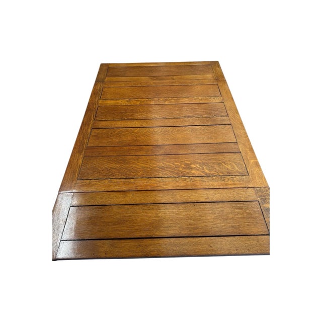 1930s Barley Twist, Quarter Sawn Solid Oak Draw Leaf Table. For Sale - Image 12 of 12