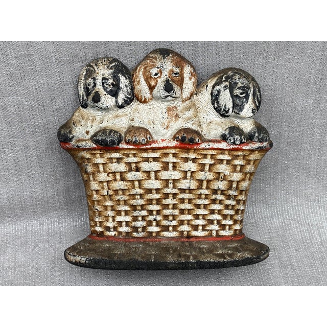 Shabby Chic Vintage Hard Rubber Dog Doorstop For Sale - Image 3 of 10