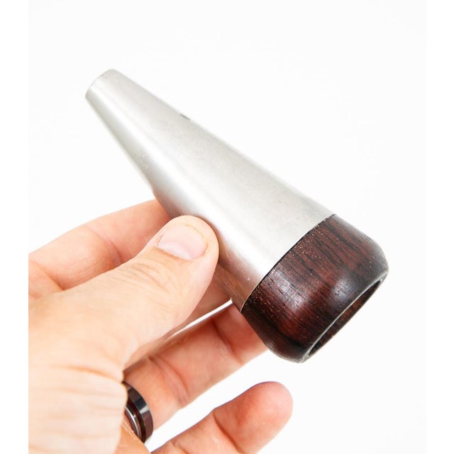 Silver Mid 20th Century Danish Modern Salt Pepper Shaker Set Rosewood A&b Mobler Pair Two For Sale - Image 8 of 10