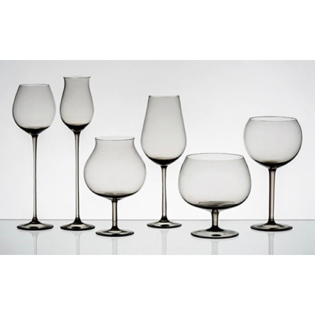 Glass Mid 20th Century Moser Crystal Wine Club Miniature Physiognomic Set of 6 Snifters in Original Case. Never Used. For Sale - Image 7 of 8