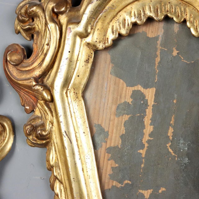 Small Carved Gilded Mirrors, Set of 3 For Sale - Image 11 of 13