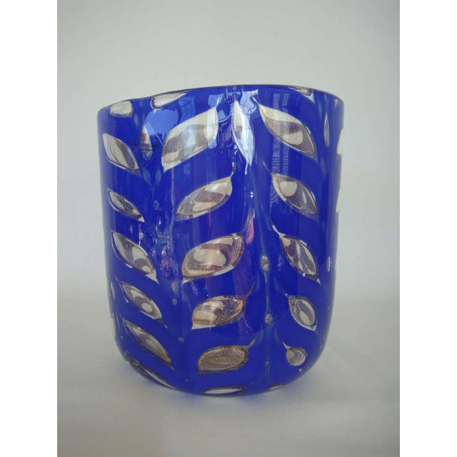 Blue Ercole Barovier for Barovier & Toso Graffito Vase For Sale - Image 8 of 12