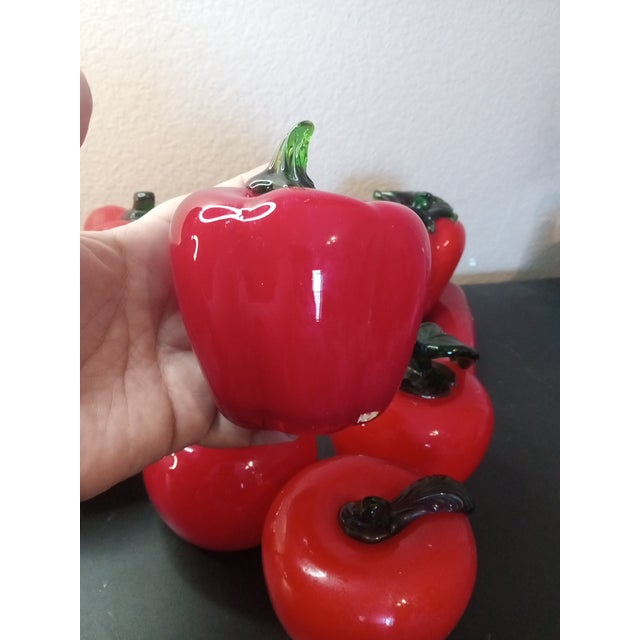 Glass 1980s Red Art Glass Fruits & Vegetables - Set of 11 For Sale - Image 7 of 7