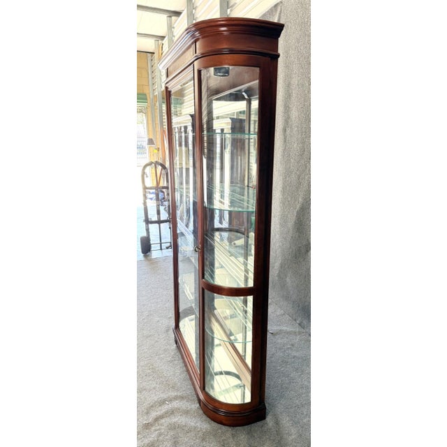 Late 20th Century Pulaski Cherry Bow Front Curio Cabinet For Sale - Image 11 of 15