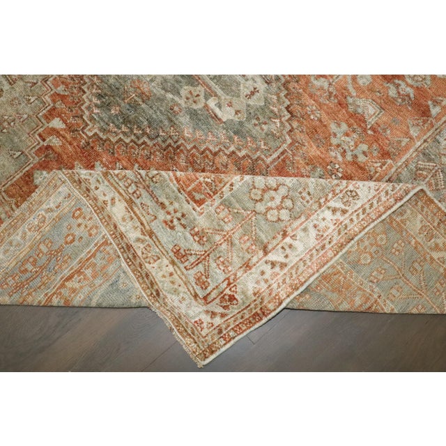 Tribal Apricot Tribal Persian Shiraz Rug rug no.j4160 For Sale - Image 3 of 10