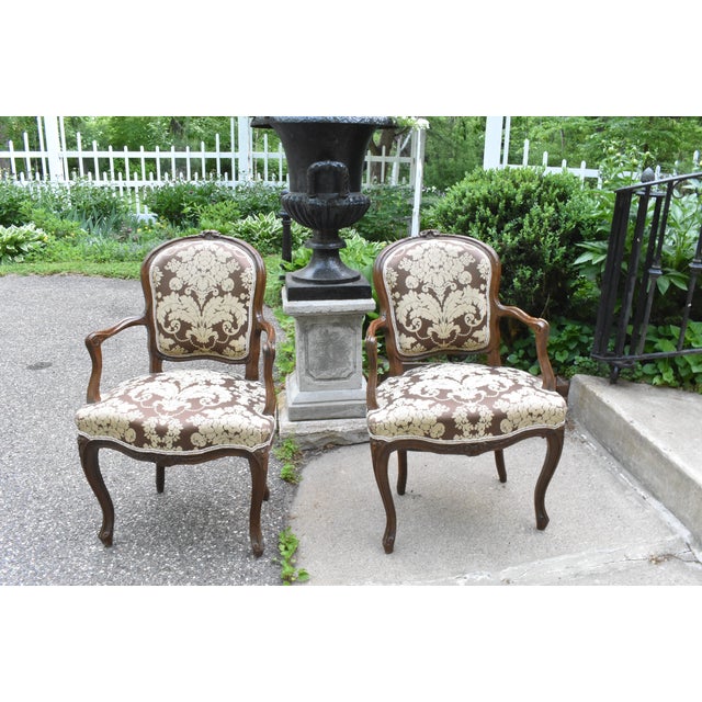 Pair of Louis XV Fruitwood Armchairs of the 18th Century For Sale - Image 16 of 17
