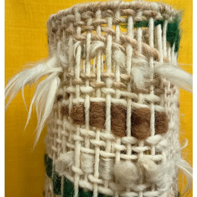 Tall Conical Floor Lamp Shade in Brutalist Wool Weave, 1970s For Sale - Image 10 of 14