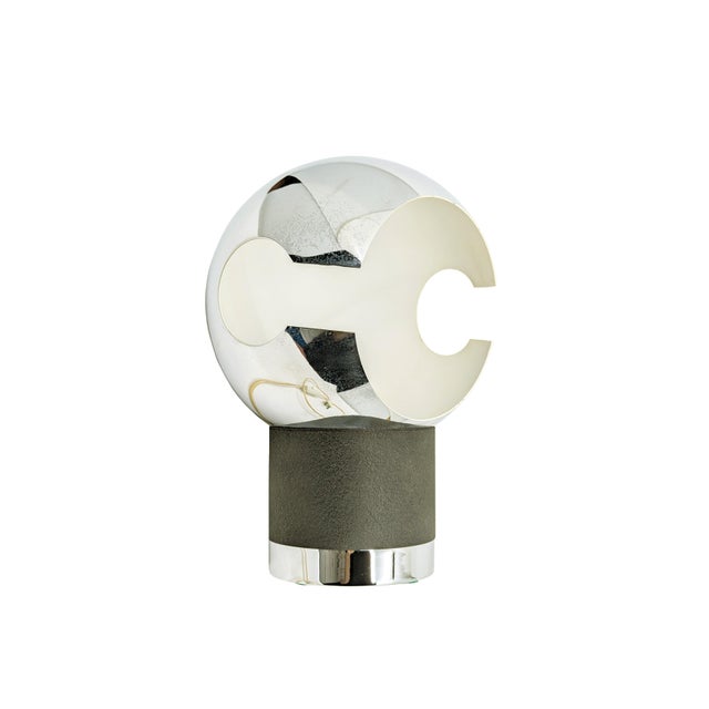 Space Age Italian Chrome Plated and Black Metal Table Lamp, 1960s For Sale - Image 3 of 11