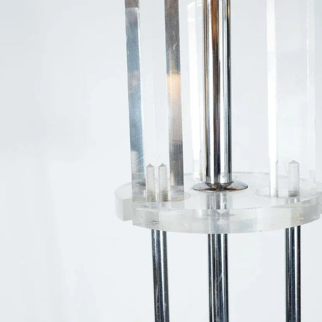 Mid-Century Modern Four-Piece Lucite and Chrome Fire Tool Set For Sale In New York - Image 6 of 9